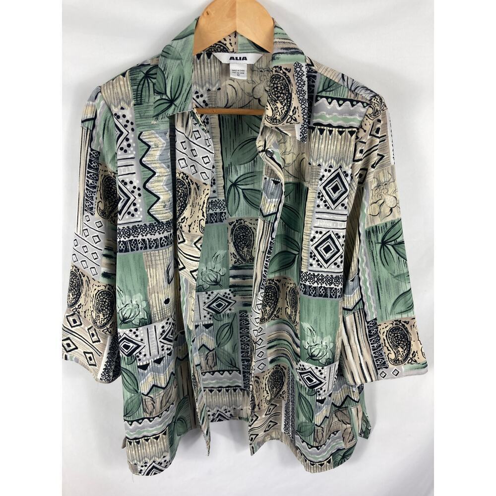 Alia Patterned Open Front Lightweight Jacket Size 12